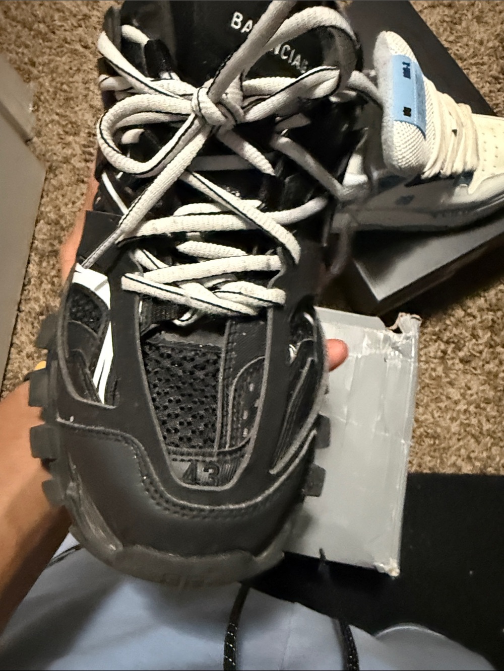 Balenciaga Black and Gray Men's Street Runner Sneaker - Picture 4 of 4